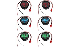 GTIWUNG 6 Stücke Digital Voltmeter DC 4-100V, Drähte Spannungsmesser 3-Digit LED Anzeige, Spannungsanzeige für Auto/Motorrad/LKW/Boot (Rot&Blau&Grün)