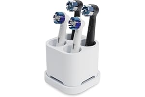 ‎QIKFRESH Qikfresh - 4er Aufsteckbürsten Halter und Zahnbürstenhalter - Passend für Oral-B, iO, Philips Sonicare, Waterpik, Fairywill - Aus lebensmittelechtem Silikon (Weiß)