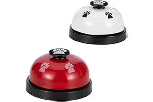 YSQEVN Campanas de Entrenamiento para Mascotas Set de 2 Timbre para Perros con Botones Grandes para el Entrenamiento para IR al Baño y la Comunicación con Perros y Gatos (Rojo + Blanco)
