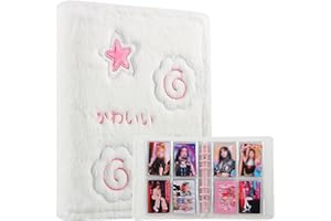 Ddayup Kpop Photocard Binder Stern Card Binder Kpop Binder a6 Photocard Holder Kpop Plüsch-Fotokartenhalter Kpop Fotoalbum Halter mit 10 Blätter 4 Fächer Fotosichthüllen für Album Notizbuch