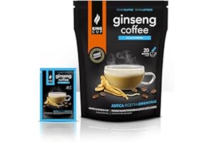 King Cup - 1 Confezione da 20 Bustine Solubili di Ginseng da Zuccherare, 20 Stick da 12 Gr Ideali per creare una Bevanda al Gusto Ginseng Amaro, Da Mescolare in Acqua Calda, Senza Glutine e Lattosio