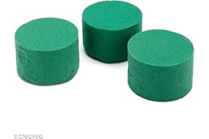 GLOREX Cilindro para Flores Frescas (8 x 5 cm, 3 Unidades), Espuma Perforada, Multicolor, 7,5 x 7,5 x 15 cm