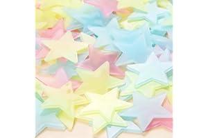 Barlone 200 Stück 3D Leuchtsterne Wandsticker Kinderzimmer, Leuchtsterne Selbstklebend im Dunkelen für die Decke, Fluoreszierend Leuchtaufkleber Wanddeko für Kinderzimmer, Babyzimmer Deko