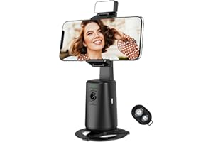 AQUOTA Auto Face Tracking Stativ, ohne App, 360° drehbar, Gesichtskörper, Handy-Kamera-Halterung, Gestensteuerung, Smart Shooting-Halterung mit 3000 mAh wiederaufladbarem Akku für Vlog, Streaming, Video,