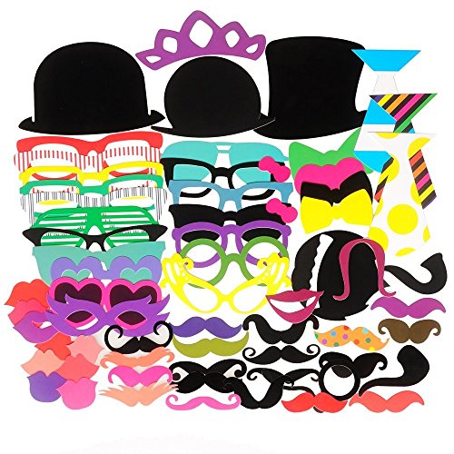 Foto Booth Requisiten 62 Fotorequisiten DIY Kit für Hochzeit Party Graduierung Geburtstage Ankleiden Zubehör Kostüme