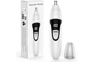 VOTEYO Tondeuse à poils de nez, rechargeable sans fil indolore oreille,pour homme et femme, voyant lumineux, lames à double bord pour un nettoyage facile