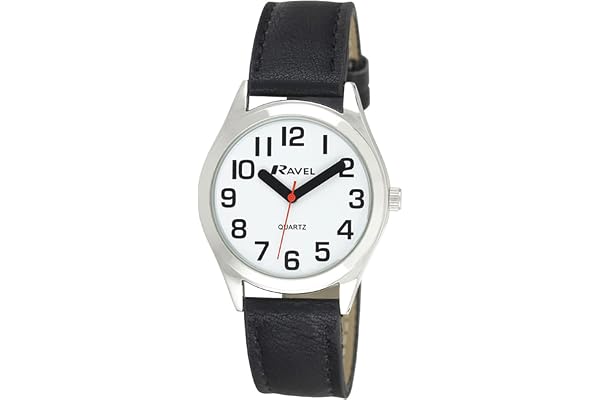 Ravel - Montre Unisexe à Bracelet d'aide à la Vue avec de Gros Chiffres