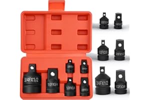 NefLaca 6Pcs Impact Socket Adapter Reducer Set 3/4" to 1/2", 1/2" to 3/4", 1/2" to 3/8", 3/8" to 1/2", 3/8" to 1/4", 1/4" to 3/8" Convertor Adapter Set Impact Driver with Mirror Finish