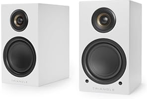 Triangle - Enceintes Actives LN01A - Enceintes Bibliothèque Bluetooth avec Amplificateur 2 x 50W - Audio HD - Entrées Phono/Platine Optique & Sortie Caisson - 165 x 291 x 225 mm – Blanc (Paire)