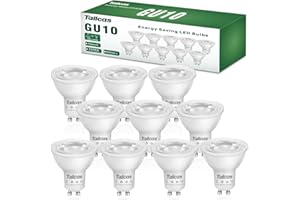 TAILCAS 7W GU10 Led Bulbs Warm White, 3000K Spotlight Bulb, 50W Halogen Light Equivalent, 7W 500LM 38° Beam Angle No Flickering Non-dimmable 220-240V Lighting for Kitchens, Bedrooms, Hallways, Pack of 10