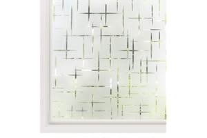 rabbitgoo Fensterfolie Statisch Haftend Sichtschutzfolie Selbstklebend Klebefolie Milchglasfolie Fenster Folie Milchglas Dekofolie für Bad Küche Anti-UV Kreuz 44.5 x 200 cm