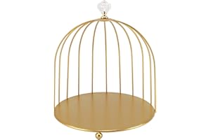 Jeffergarden Organizzatore Cosmetico a Gabbia per Uccelli, Supporto per Trucchi in Ferro Dorato, Design Decorativo, Monostrato