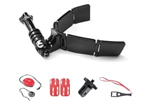 HIGATFUL Motorcycle Accessories Helmet Chin Mount Kit for Insta360 One X2, X, R, Go 2, GoPro Hero 9, 8, 7, 6, 5, 4, Session, 3+, DJI Osmo Action, AKASO, SJCAM, Xiaomi Yi Action Cameras