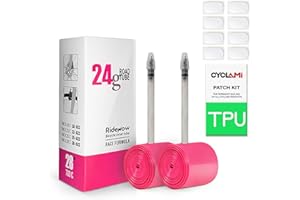 CYCLAMI 24g Chambre à Air TPU Ultra Légère De Vélo De Route 700 x 18 23 25 28 30 32c Valve Française 45mm/65mm/85mm mm Lot De 1/2