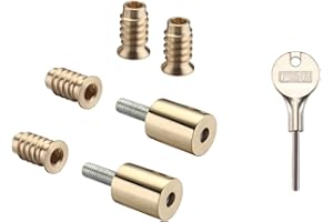 Fulton & Bray FB319 Sash Window Stop Restrictor for Child Safety and Security - Comes With Key Included (Polished Brass)