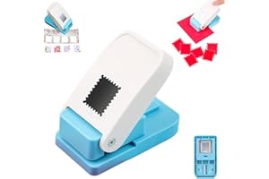XUDUOO Square Paper Craft Punch, Portable Scrapbooking Squares Stamp Puncher, Diy Handicraft Postage Stamps Tools, Corner Cutter Tool For Sorting Files, Cardboard/Corrugated Paper/Aluminum Sheet/Copper Sheet