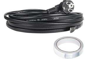 CPROSP 4m Cable Calefactor con Termostato 250V 24W/m, Cable Calefactor con Toma de Tierra, Evita la Congelación de Tuberías de Agua, Fregaderos y Plantas