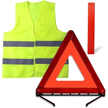 Kit Sécurité Voiture : Gilet Jaune Et Triangle De Signalisation – Ensemble Pliable, Réfléchissant, Pour Panne Ou Accident - 6