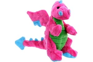 goDog Bubble Plush Dragons Squeaky Dog Toy, Chew Guard Technology - Pink, Large