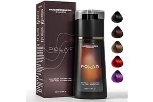 SHNBKLS Shampooing colorant pour cheveux Polar, soin capillaire Polar, shampooing colorant instantané Polar Hair Care, shampooing couleur naturelle pour la couverture des cheveux gris (Dark Brown)