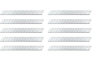 Wedo 789 Lames Sécables de Rechange (Pour Cutter Ordinaire du Commerce, en Acier au Carbone, 9 mm, Étui) Lot de 10, Argenté