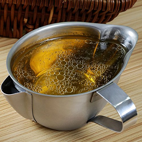 aihometm Edelstahl Öl Suppe Trenner Schüssel Bratensudabschöpfer Öl Fettabschöpfer Topf Multi - 3