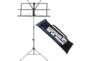 Atril para partituras mus2 BK, atril negro, adecuado para niños, incluye bolsa de transporte, de Keepdrum