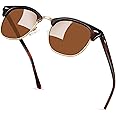 KANASTAL High Protection UV400 Polarised Sunglasses Semi Rimless for Women Men Retro Classic