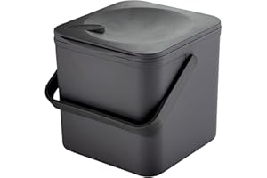 Minky 3.5L Caddy, Kitchen Food Waste Caddy, Recycle Bins for Kitchen, Multipurpose Storage Caddy, Removable Bag Retention Ring & Sturdy Handle, Choice of Colours, Made in the UK (Black, One Size)