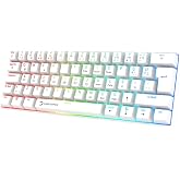 GamePower Lyra RGB 60M 62Tuş Beyaz Mekanik Kablolu Blue Switch Klavye - 3 Yıl Garantili