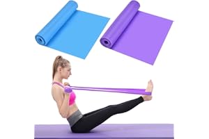 HQdeal 2Pcs 1.5 M Elastic Resistance Exercise Bands, Unisex Resistance Exercise Bands Ideal For Pilates, Yoga, Rehab, Stretching, Ballet, Gym, Strength Training
