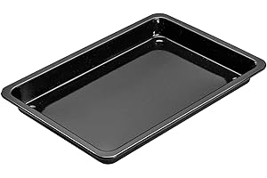 Dr. Oetker Backblech Emaille 42 x 29 cm BACK-IDEE, eckiges Pizzablech mit hoher Lebensdauer, für knusprige Pizza im Ofen, hitzebeständig & emailliert (Farbe: Schwarz), Menge: 1 Stück