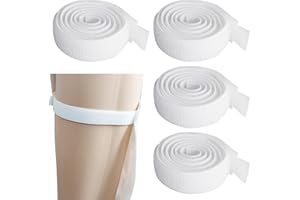 BNXF 4 Pcs Leg Bag Straps,Catheter Leg Bag Straps,Comfortable Catheter Leg Bag Holder Support,Urine Drainage Bag Strap,Nylon Velcro Straps Catheter Night Bag Stand for Incontinence Urine Bag(White)