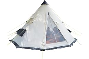 Skandika Tipi Goathi Tente d'Extérieur 6/10 Personnes | Camping Imperméable, Sol Cousu, Moustiquaire, Hauteur 2,5 m, Colonne d'Eau 3000 mm | Festival