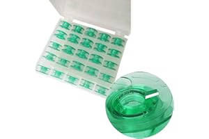 CKPSMS Marca -Bobinas de Color Agua con Orificio para Rosca compatibles con Husqvarna Viking # 4123078-GS, 4131825-45,4125615-45 (25PCS/Box Green bobbins)