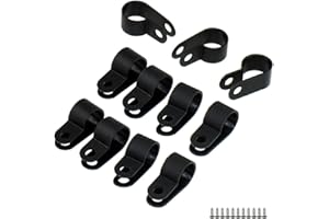 BlueXP 100 Pièces Câbles Clips Nylon Gestion des Câble Drop Fil Support avec Vis Organiseur de Fils Electriques Incluse pour Maison Bureau TV Ordinateur Câble de Charge-Noir