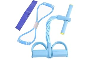 Guyode Corde de Tension Multifonctionnelle avec Figure 8 Bande de Résistance et Elastique 6 Tubes Élastique Fitness Sit-ups Bodybuilding Expander Bandes pour Domicile Gymnase Bureau