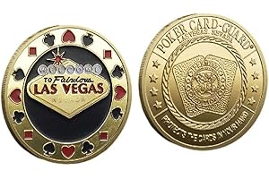 YIQILAFADA Poker Card Guard Coin Collectibles Table Games Poker - Good Luck, Las Vegas, Poker Accessories, Pot Committed, Shark, Donkeys, Quees, Ace King Lucky Coin