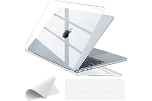 EooCoo Funda Compatible para MacBook Air 13,6 Pulgadas M4 A3240 M3 A3113 M2 A2681 2025 2024 2022, Mac 13 Carcasa Dura de Plástico Mate, Cubierta del Teclado, Paños de Pulido - Cristal Transparente