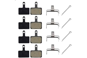 QEEROYO 4 Pares Pastillas de Freno para Shimano, Resina Semi Metálica Pastillas Freno Bicicleta, Pastillas Freno Bici Resina, Bicicleta Pastillas de Freno de Disco Semimetálicas, Universal, Negro