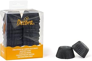 Decora COD. 0339641 Paquet 200 CAISSETTES Mini Muffin Noir 32 X 22 MM