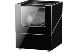 SIREMIG Sepano Remontoir de Montre Portable Traveller I avec Moteur Mabuchi et Double Alimentation Noir Black+Black