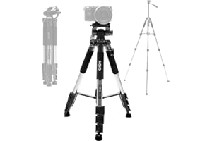 Movo MV-T5 Full-Size Aluminum Tripod with Video Pan Head