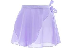 LUSOFIE Ballettrock Schwarz Rosa Weiß Lila Wickelrock Tanzrock Mädchen Schnür Ballett Wickelrock Fließender Chiffon Tutu Rock für Kleinkinder Teenager Mädchen Ballett Rock Gymnastik Damen