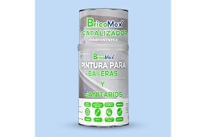 BRICOMEX Pintura para Bañeras Satinado, Esmalte de Alta Resintencia de Dos Componentes 700+170ml (AZUL CLARO)