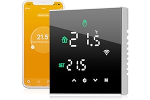 BEOK CONTROLS Beok Termostato Intelligente Wifi, Termostato Caldaia Programmabile per Riscaldamento Caldaia Acqua/Gas, Montaggio a Parete con Display LCD Digitale, 3A TGW60B-WIFI-WPB Nero