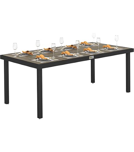 OUTLIV. Gartentisch, 220x100 cm, Aluminium/Keramik/Glas