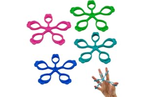 HEMAJI 4 pcs Attrezzo per Esercizi per Dita Allenamento Dita Anelli Grip Finger Extender Rinforzo Impugnatura Mano Utilizzato per l'allenamento di Riabilitazione Delle Dita e Alleviare Lo Stress