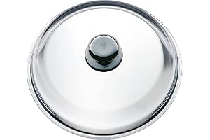 WMF glaslock 24 cm, lock för 24 stekpannor, lock med metallknopp, värmebeständigt glas, diskmaskinssäker