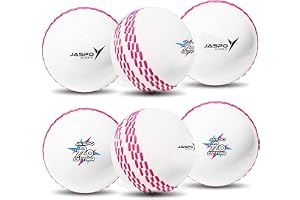 jaspo T-20 Ultra Practice Cricket Ball/Wind Balls (125-130 GMS) for - Indoor & Outdoor Street & Beach Cricket (Pack of 6) (White)